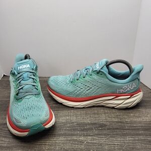 Hoka One One Clifton 8 Shoes Women's Size 9 B Blue Running Sneakers 1119394 AEBL